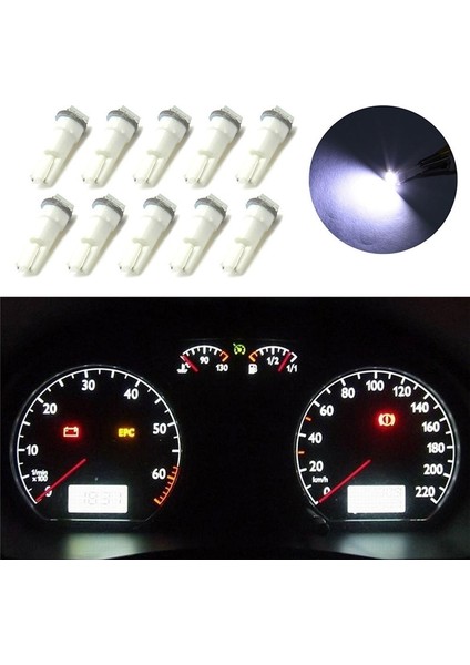 Beyaz T5 LED Işıklar W1.2W W3W LED Araba Iç Işık Oto Yan Kama Pano Göstergesi Gösterge Lambası Ampul LED Süper Parlak (Yurt Dışından) fırsatları