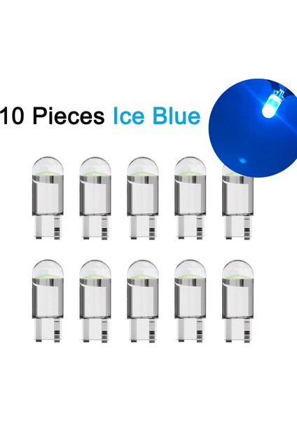 10 Adet Buz Mavisi Ar LED Cob Ampul T10 W5W Sinyal Işığı 12V 7500K Beyaz Oto Iç Kubbe Okuma Plaka Lambaları Kama Yan Ampuller (Yurt Dışından)