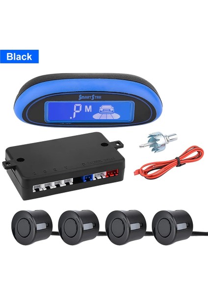 Siyah Aoshıke Otopark Radar Monitörü Düşük Sıcaklık Araba Oto Parktronic 4 Sensörlü LED Park Sensörü Bip Ters Alarm Sistemi (Yurt Dışından)