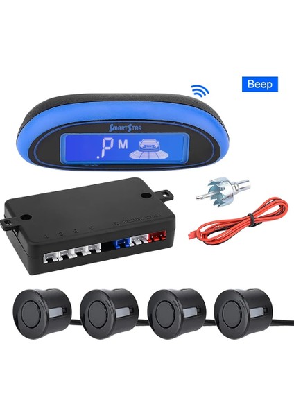 Siyah Aoshıke Otopark Radar Monitörü Düşük Sıcaklık Araba Oto Parktronic 4 Sensörlü LED Park Sensörü Bip Ters Alarm Sistemi (Yurt Dışından)