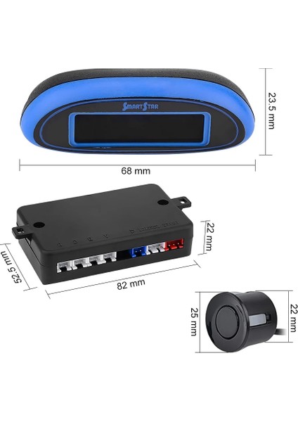 Siyah Aoshıke Otopark Radar Monitörü Düşük Sıcaklık Araba Oto Parktronic 4 Sensörlü LED Park Sensörü Bip Ters Alarm Sistemi (Yurt Dışından)