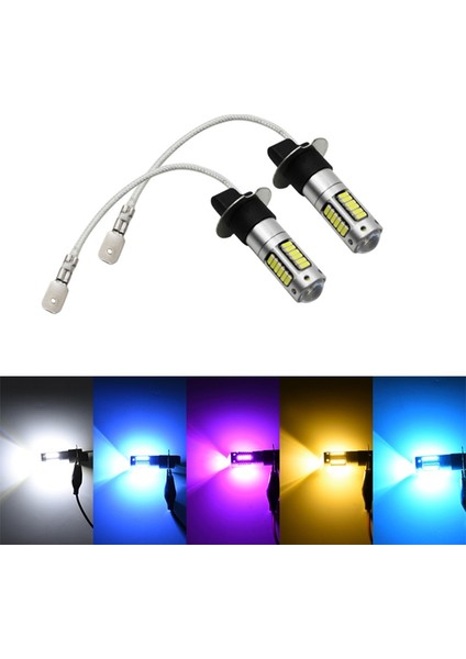 H3 Stili Kırmızı 2 Adet H3 W5W 6500K Beyaz 25W Md Yüksek Güç LED Sis Işık Far Lambaları Ampul Lens Dc 12V Araba Işık (Yurt Dışından) fiyatları