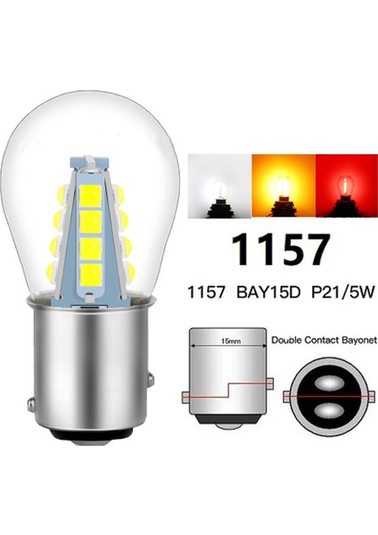 8 LED Kırmızı D LED P BAY15D Araba Fren Lambası S25 Oto Araç Geri Dönüş Sinyali Ampul Lambası Beyaz 6000K 12V 24V (Yurt Dışından) fırsatları