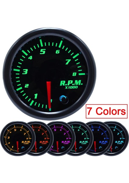 Üçlü Gösterge Tutucu Stili 7 Renk Acometro Rpm Metre LED Araba Oto Takometre Ölçer Ölçer Vakum Araba Metre Pointer Benzinli Motor Için Evrensel (Yurt Dışından)