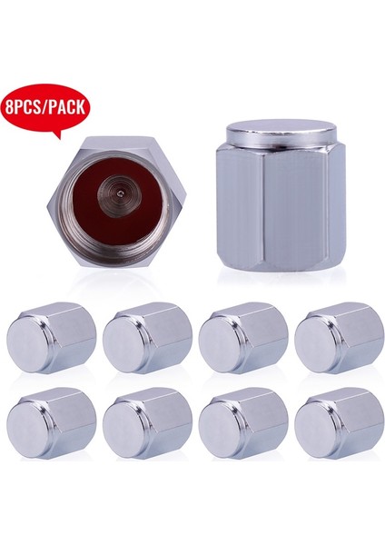 Ack Lastik Valf Kapakları Gümüş Premium Metal Kauçuk Conta Lastik Valf Gövde Kapakları Toz Geçirmez Kapaklar (Yurt Dışından)