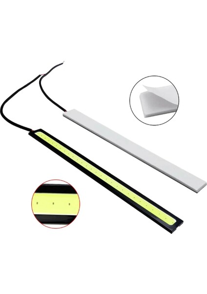Beyaz Et Araba Styling Çalışma Işıkları 12V Cob LED Drl Sürüş Gündüz Çalışan Işık Şeridi Cob LED Drl Çubuk Çizgili Panel 17CM (Yurt Dışından) fırsatları