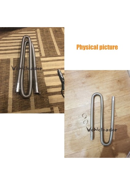 60CM Uzunluk Stili cm Araba Oto Hava Park Isıtıcısı Egzoz Borusu W 2 Kelepçeli Yakıt Deposu Egzoz Borusu Hortum Tüpü Dizel Isıtıcı Için Paslanmaz Çelik (Yurt Dışından) fırsatları
