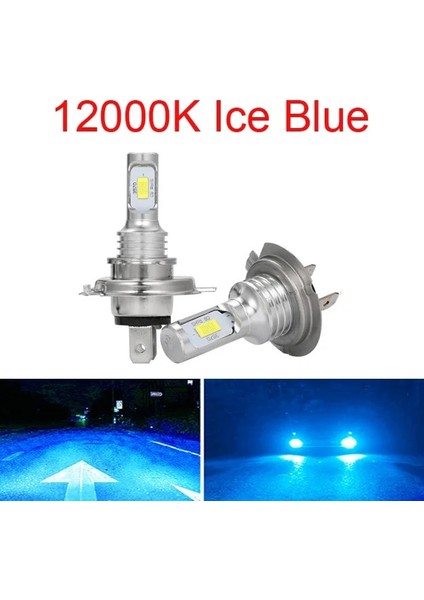 H10 Stili 12000K Buz Mavisi 2 Adet H4 H7 H11 H8 H Hb4 H Hb3 Mini Araba Far Ampülleri LED Lamba ile Lm Oto Sis Işığık 8000K (Yurt Dışından)