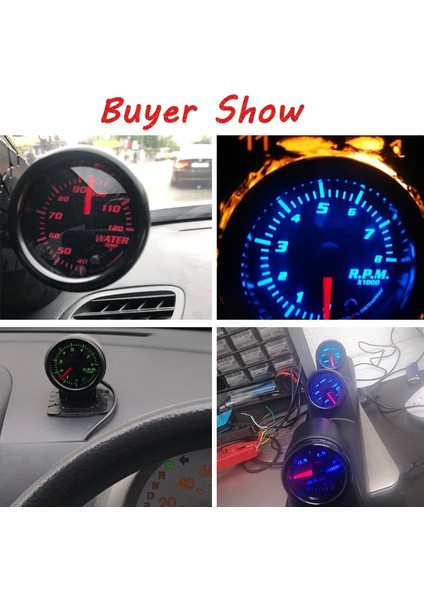 Ölçer Tutucu Stili 7 Renk Acometro Rpm Metre LED Araba Oto Takometre Ölçer Ölçer Vakum Araba Metre Pointer Benzinli Motor Için Evrensel (Yurt Dışından)