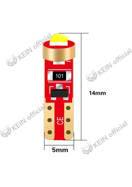 Pembe Keın T5 LED Ampul W3W Araba Pano Gösterge Işığı LED Kırmızı Panel Polarite Yok Otomatik Gösterge Lambası 12V Beyaz Mavi (Yurt Dışından)