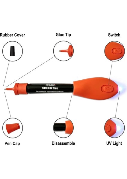 1 Adet Tarzı Econd Fix Uv Sıvı Işık Tutkal Kalem Süper Güçlü Sıvı Kaynak Şişesi Cam Metal LED Plastik Yapıştırıcı Onarımı (Yurt Dışından)