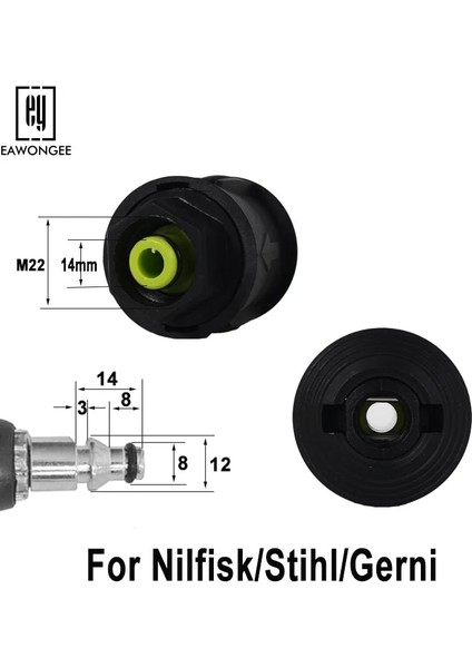 Nilfisk Stihl Için Yüksek Basınçlı Yıkayıcı Hortumu Konektör Dönüştürücü Elektrikli Yıkayıcı Çıkış Adaptörü M22 (Yurt Dışından)