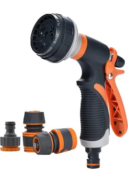 4 Parçalı Set Stili Et Sulama Tabancası Bahçe Memesi Hortum Memesi Ayarlanabilir Meme Su Tabancası Çim Hortumu Çok Işlevli Bahçe Yüksek Basınçlı Püskürtücü (Yurt Dışından)