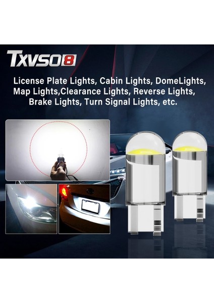 Kristal Mavi Txvso8 Mini T10 LED Beyaz Araba Iç Işıklar 12V W5W Sinyal Lambaları Sarı Gümrükleme Lambaları Kırmızı Dönüş Gövde Ampulleri Araba Aksesuarları (Yurt Dışından)