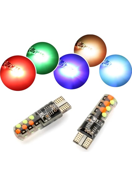 Bir Set Rgb Ampul 2020 LED W5W T10 Rgb Gümrükleme Işığı Yeni Evrensel Araba Rgb Cob 12SMDS Uzaktan Kumandalı Renkli Çok Modlu Araba Ampulleri (Yurt Dışından)