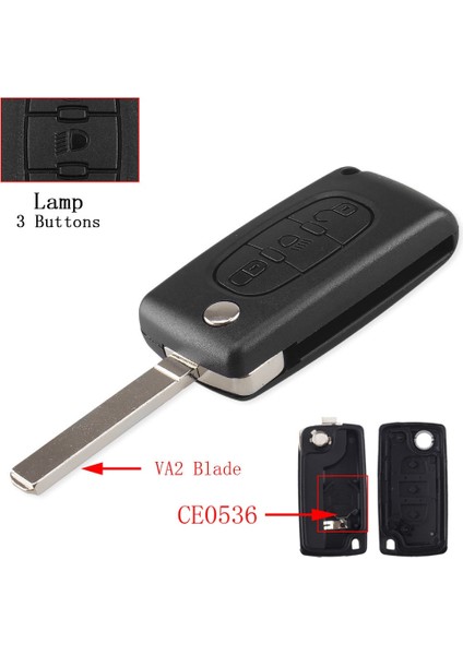 Model 2 Stili Citroen Için Keyyou Düğmeler Katlanır Uzaktan Çevirme Araba Anahtarı Kabuk Durumda Peugeot Sw 607 Citroe Berlingo Için (Yurt Dışından)