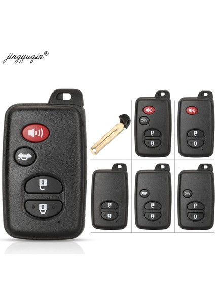 4 Düğme Gümüş Tarzı Jingyuqin Akıllı Uzaktan Anahtar Kutu Düğmeleri Fob Kabuk Toyota Aurion Avalon Landcruiser Camry Highlander Rav4 (Yurt Dışından) modelleri