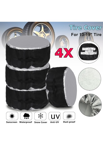 Kumral Tarzı 4 Adet Evrensel Araba Yedek Lastik Kapakları Kılıf Lastikleri Saklama Torbaları Oto Tekerlek Lastikleri Saklama Torbaları Araç Lastiği Su Geçirmez Polyester Çanta (Yurt Dışından) fırsatları