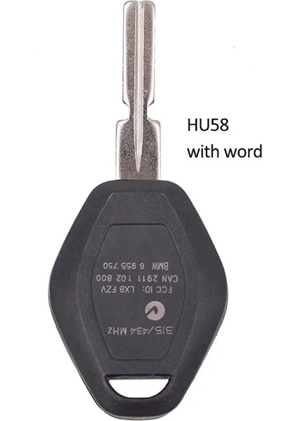 HU92 - Kelime Olmadan Dıykey Uzaktan Anahtar Kabuk 3 Düğme HU92 HU58 Bıçak Arka Sözcükler Bmw Z3 Z4 X3 X5 E Için Opsiyonel (Yurt Dışından)