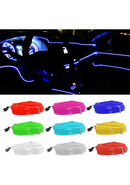 3m-Usb Stili Sarı Esnek Araç Iç Aydınlatma LED Şerit Garland Tel Halat Tüp Hattı Sigara Sürücüsü ile Neon Işık Denetleyicisi (Yurt Dışından)