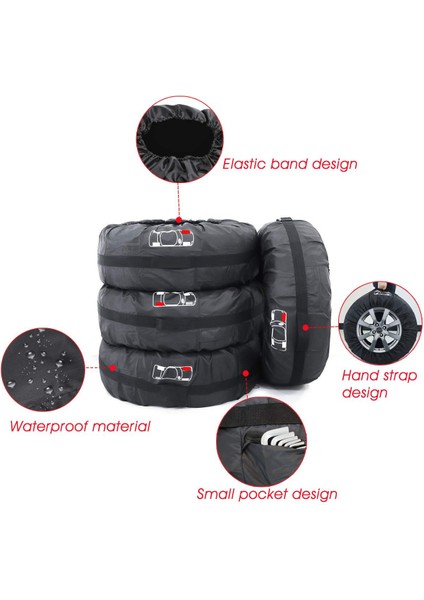 Kumral Tarzı 4 Adet Evrensel Araba Yedek Lastik Kapakları Kılıf Lastikleri Saklama Torbaları Oto Tekerlek Lastikleri Saklama Torbaları Araç Lastiği Su Geçirmez Polyester Çanta (Yurt Dışından) indirimleri