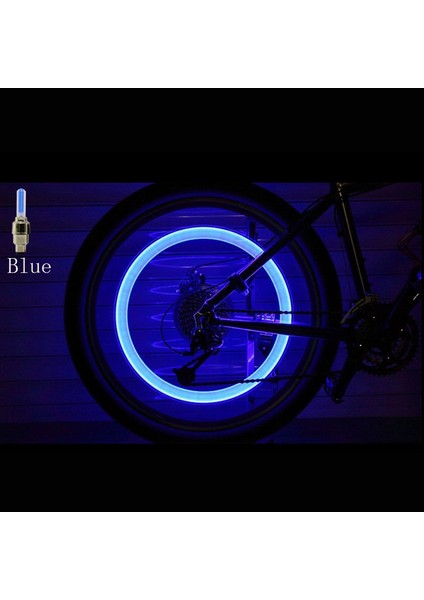 Mavi Stil 2 Adet Neon Işıklar Renkli Lastik Tekerlek Vana Kapağı Işık LED Lamba Flaş Araba Lastiği Jant Vana Kapakları Hava Kapağı Tekerlek Kök Moto Aksesuarları (Yurt Dışından)