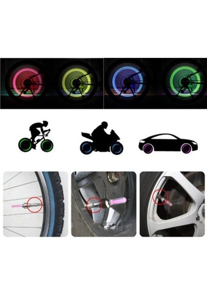 Mavi Stil 2 Adet Neon Işıklar Renkli Lastik Tekerlek Vana Kapağı Işık LED Lamba Flaş Araba Lastiği Jant Vana Kapakları Hava Kapağı Tekerlek Kök Moto Aksesuarları (Yurt Dışından) fırsatları
