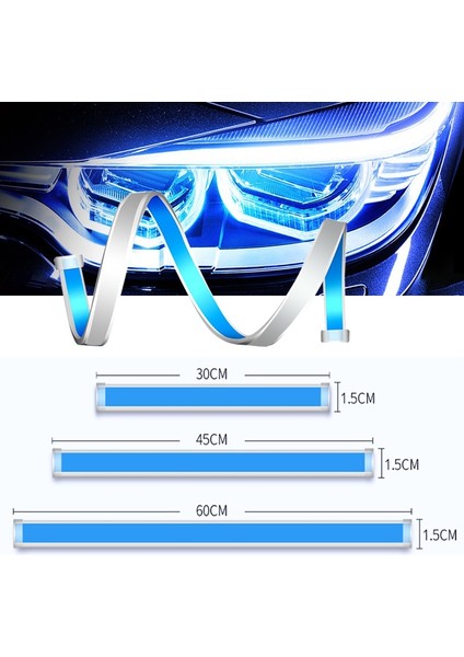 30CM Tarzı Beyaz ve Sarı Araba LED Drl Şerit Gündüz Farları Dönüş Sinyali Ampulü Esnek Su Geçirmez Otomatik cm Beyaz Sarı Fren Akış Lam (Yurt Dışından) fiyatları