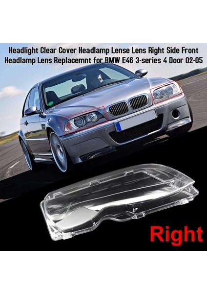 Sol Stil 1 Çift Araba Far Lens Cam Abajur Kapak Abajur Kabuk Oto Araba Aksesuarları Temizle Bmw E46 3 Serisi 4 Kapı (Yurt Dışından)