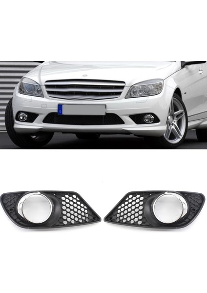 Çift ​​tarzı 1 Çift Ön Tampon Kapak Grille Mercedes Benz C-Class W204 Sis Işık Lambası Grill Çerçeve Çerçeve Oto Aksesuarları (Yurt Dışından) modelleri