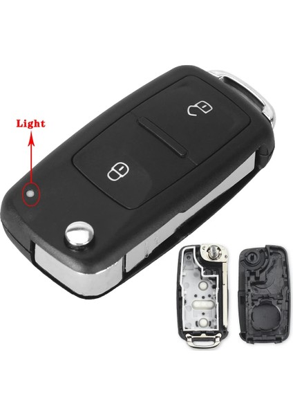 Model 1 Keyyou Düğmeleri Katlanır Araba Anahtarı Sustalı Anahtar Flip Anahtar Kabuk Vw Polo Passat B5 Tiguan Golf Volkswagen Seat Skoda (Yurt Dışından)
