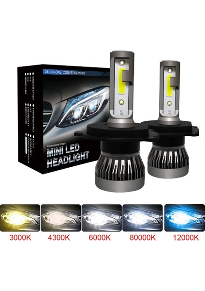 H8 Stili 2side 12000K Buz Muxall Araba Far Ampul H7 H4 H11 H Hb2 Hb3 Hb4 12V Lmk Turbo LED Lamba Işıkları Oto Far Kiti (Yurt Dışından)