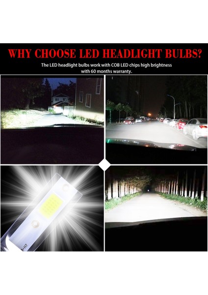 H8 Stili 2side 12000K Buz Muxall Araba Far Ampul H7 H4 H11 H Hb2 Hb3 Hb4 12V Lmk Turbo LED Lamba Işıkları Oto Far Kiti (Yurt Dışından)