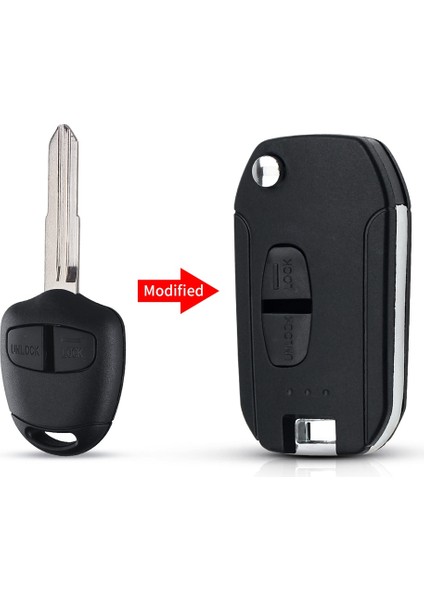 Model 1 Stili Keyyou Modifiye Flip Uzaktan Anahtar Kabuk Kılıf Mitsubajero Sport 2 Için Yeni Asx Grandıs Outlander Lancer-Ex x Sağ Sol Bıçak (Yurt Dışından)