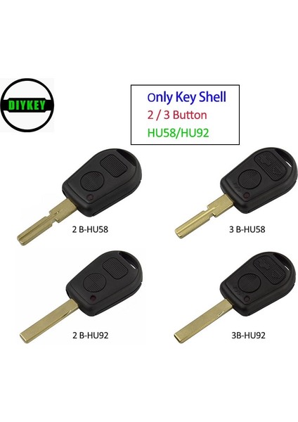 2B-HU92 Dıykey Uzaktan Anahtar Kabuk Düğmeleri HU92 HU58 Bıçak Bmw E31 E32 E34 E36 E38 E39 E46 Z3 M3 X5 Z Xi (Yurt Dışından)