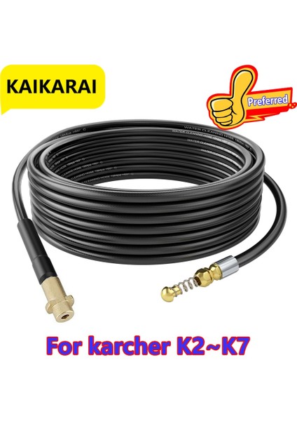 Karcher 6m Stili Için Kanalizasyon Tahliye Su Temizleme Hortumu Boru Temizleyici Kiti Adaptörlü Karcher K2 K3 K4 K5 K6 K7BASINÇLI Yıkayıcılar Meme Araba Yıkama Hortumu (Yurt Dışından)