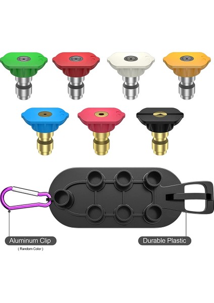 C05 Adaptör 5 Nozul Stili 9'lu Paket Basınçlı Yıkama Memesi Püskürtme Uçları Tam Set Turbo Nozul I Nozul Uçları Seti, Parkside Karcher Için Nozul Tutuculu (Yurt Dışından)