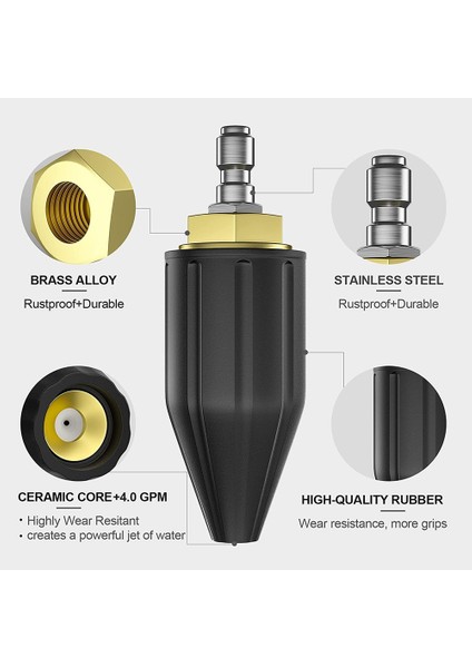 C05 Adaptör 5 Nozul Stili 9'lu Paket Basınçlı Yıkama Memesi Püskürtme Uçları Tam Set Turbo Nozul I Nozul Uçları Seti, Parkside Karcher Için Nozul Tutuculu (Yurt Dışından)
