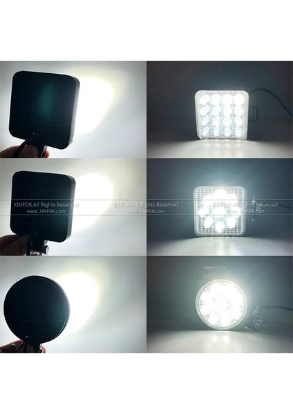 Lavanta Tarzı Yeni LED Işık Çubuğu 48W LED Bar 16BARRA Kare Spot Off Road LED Çalışma Işığı 12V 24V 27W Araba Kamyon 4x4 4WD Araba Suv Atv (Yurt Dışından) fırsatları