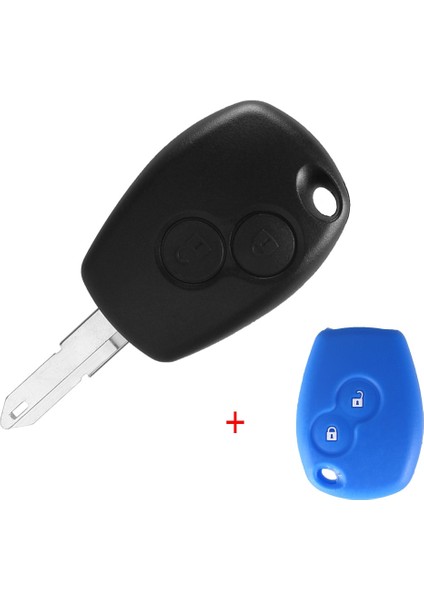 Silikon Kılıf 2 Stili ile Keyyou 2 Düğme Araba Uzaktan Anahtar Kutu Kabuk Fob Renault Duster Clio Dacıa 3 Twingo Logan Sandero Modus NE72 Kesilmemiş Bıçak (Yurt Dışından)