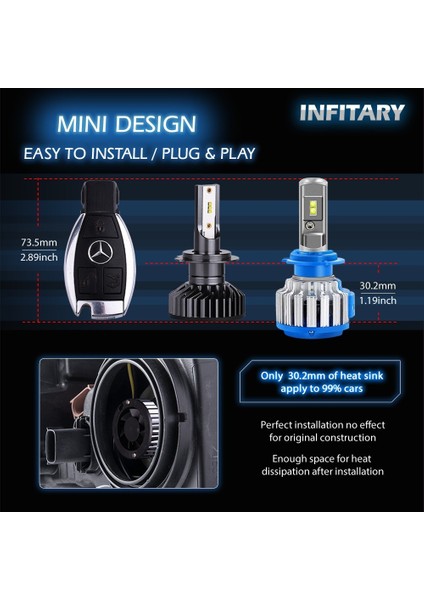 H3 Stili Gloden Infitary H4 H7 LED Far Ampülleri Lk Ze Arabalar Için Otomatik Buz Lambası H1 H3 H11 H13 H Hb3 Hb4 Sis Farları (Yurt Dışından) modelleri