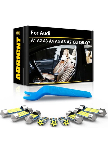 A3 S3 8L-13PCS Stili 6000K Beyaz Araba LED Iç Işık Canbus Audi Av 8l A4 B5 B6 B7 B8 A5 8t A A7 A8 D2 D3 A1 8x A2 Q3 Q5 Q7 Kapalı Lamba (Yurt Dışından)