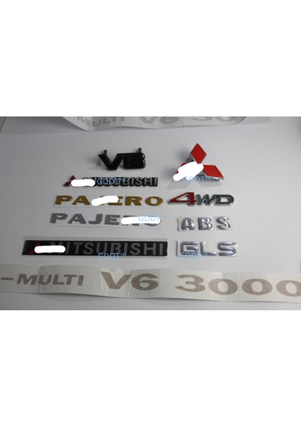 Xiyu Shop 4WD Tarzı 1 Parça V6 Rozeti Pajero Bonnet Sticker Montero Için Vücut Logosu Shogun V33 V32 V31 Lisans Harfleri Grille Logo Için Io (Yurt Dışından)