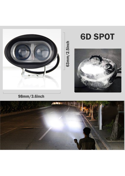 2 Adet 2d Mavi Tarzı Braveway Araba Motosiklet Kamyon Traktör Römork Için LED Farlar Suv Atv Off-Road LED Çalışma Işığı 12V 24V Sis Lambası (Yurt Dışından)