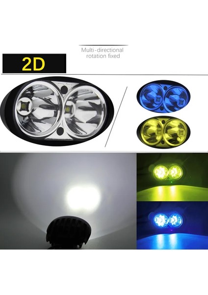 2 Adet 2d Mavi Tarzı Braveway Araba Motosiklet Kamyon Traktör Römork Için LED Farlar Suv Atv Off-Road LED Çalışma Işığı 12V 24V Sis Lambası (Yurt Dışından)