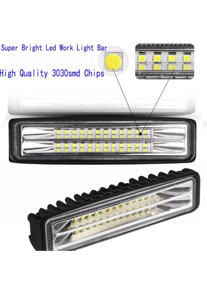 1 Adet Tarzı Evrensel LED Işık Çubuğu Sis Farları Kamyonlar Için Sis Lambası Araba Traktörler Offroad Tekne Atv Spot Combo LED Bar Çalışma Işık Meclisi 24W (Yurt Dışından)