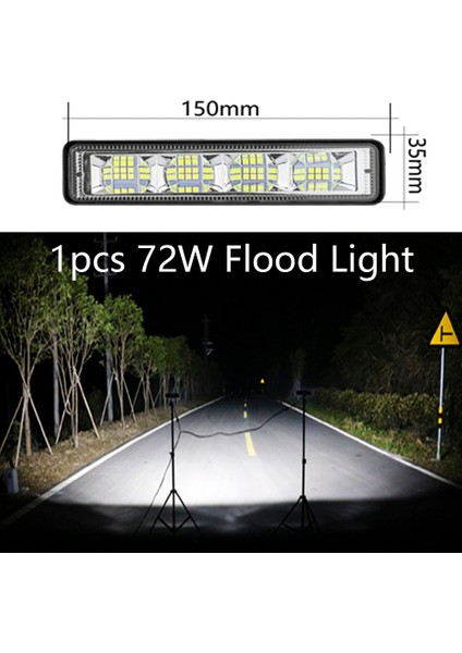 1 Adet 72W Tarzı Araba Işık Montajı LED Sis Farları Off Road 4x4 48W Spot Işın Kamyonlar Için LED Işık Çubuğu Atv Suv Drl LED Spot Işığı Çalışma Işığı Çubuğu (Yurt Dışından)