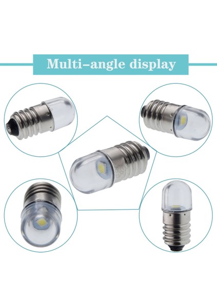 12V Dc Stili Beyaz 4 Adet E10 3V 6V 12V 24V Beyaz LED Ampul Minyatür Vida Yükseltme Lambası Değiştirme El Feneri Torch Bisiklet Dıy Çalışma Mini Işık (Yurt Dışından)