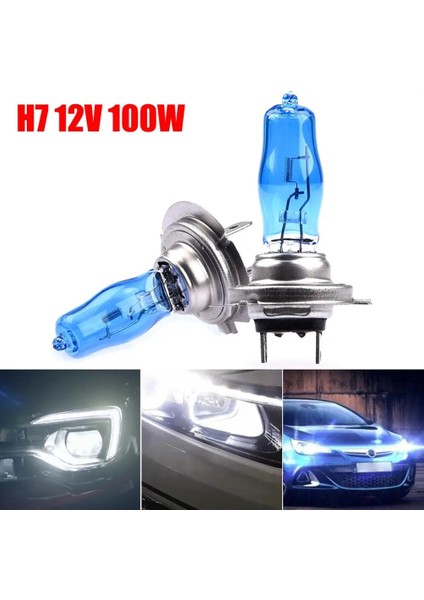 2 Adet 100W H7 Halojen Ampuller Süper Beyaz Kuvars Cam 12V 4500K Xenon Lacivert Araba Far Ampul Oto Lambası (Yurt Dışından) modelleri