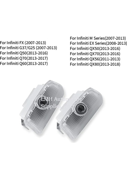 Desen 11 Stili Desen 4 LED Araba Kapısı Karşılama Işığı Gölge Lambası Infiniti Qx Q30 G37G25 Q Mex Serisi JX35 Lazer Projektör (Yurt Dışından)